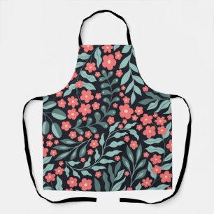 Tablier Fleurs en fleurs de style rétro rose dans le style