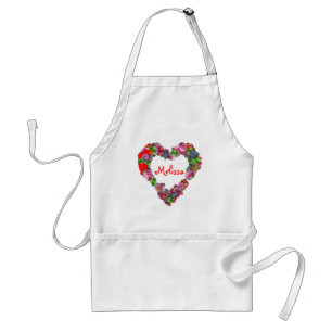 Tablier Fleurs en forme de cœur