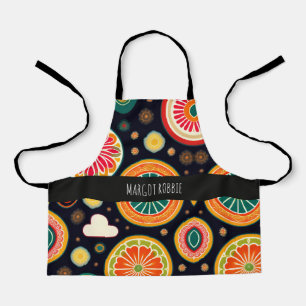 Tablier Fleurs en Melon Motif psychédélique rouge