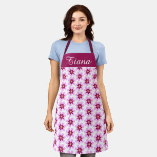 Tablier Fleurs Florales Roses Et Jaunes