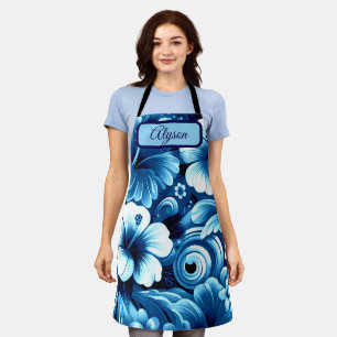 Tablier Fleurs Hawaïennes Tropicales Hibiscus Personnalisé