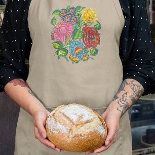 Tablier fleurs hongroises colorées