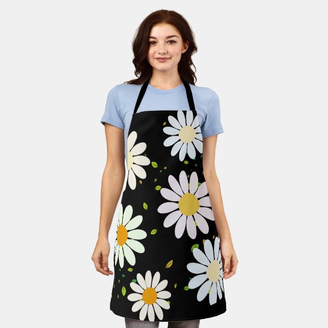 Tablier Fleurs marguerites Motif floral Fille pastel arc-e (Porté)
