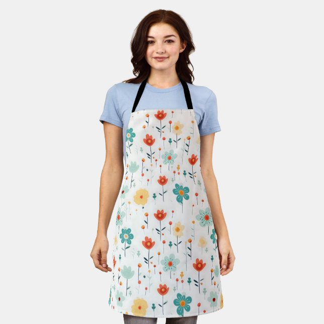 Tablier Fleurs mignonnes colorées Motif (Porté)