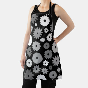 Tablier Fleurs monochromes grand motif