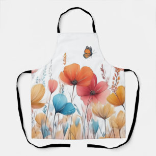 Tablier Fleurs Nature Illustration Pastel Couleur Dessin