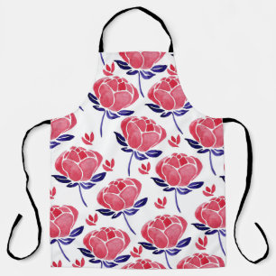 Tablier Fleurs printanières, aquarelle motif sans couture.