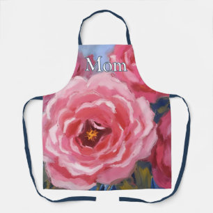 Tablier Fleurs roses avec texte