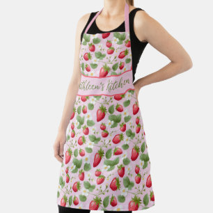 Tablier Fleurs rouges roses blanches personnalisées de fra