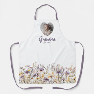Tablier Fleurs sauvages aquarelle Grand-mère Violet & Cade