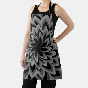 TABLIER FLEURS TOURBILLON NOIR ET BLANC