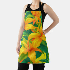Tablier Fleurs tropicales colorées