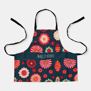 Tablier Fleurs vintages Arc-en-ciel Retro motif floral