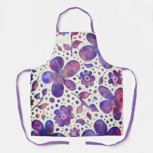 Tablier Fleurs violettes romantiques et art original Feuil
