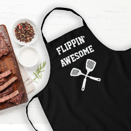 Tablier Flippin Spatula fantastique Funny Grill Noir