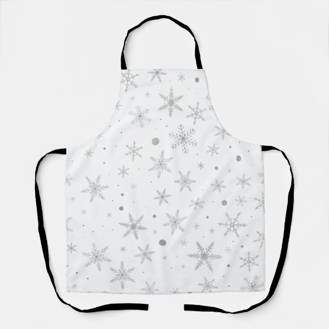Tablier Flocon de neige au crépuscule - Gris et blanc arge (Recto)