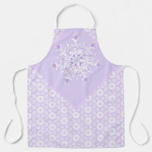 Tablier flocon de neige violet clair et coeur étincelant