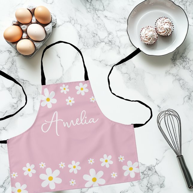 Tablier Floral Blanc Fille Rose Fille Apron (Créateur téléchargé)