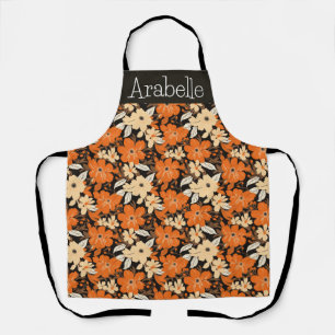 Tablier floral d'automne avec orange et crème