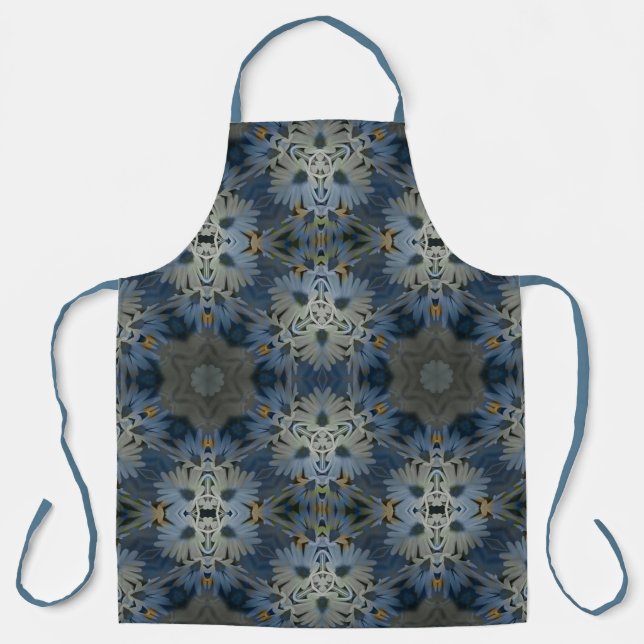 Tablier Floral de marguerite bleu antique (Recto)