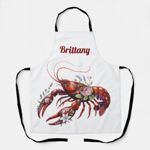 Tablier Floral Homard Crawfish Art Personnalisé