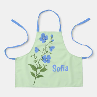 Tablier Floral modern daisy blue girly elegant stylish 