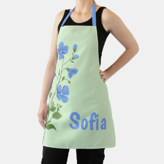 Tablier Floral modern daisy blue girly elegant stylish can