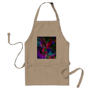 Tablier Floral moderne Art Abstrait Rouge Bleu Motif #12