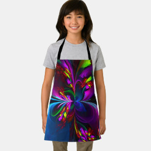 Tablier Floral moderne Art Abstrait Rouge Bleu Motif #15