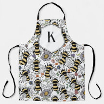 Floral Monogram Bumble Bee