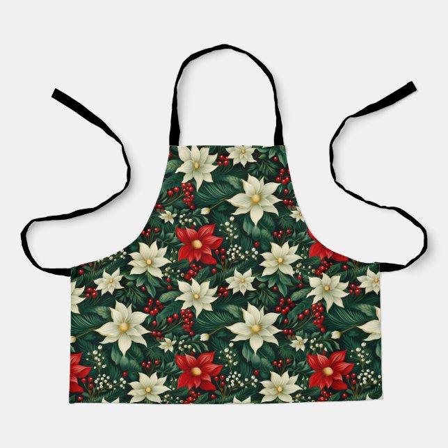 Tablier Floral Motif de Noël (Recto)