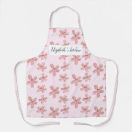 Tablier floral personnalisé - Nom personnalisé