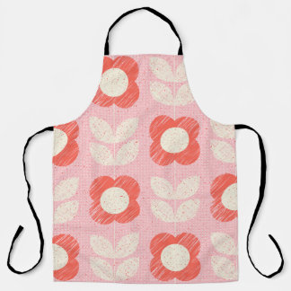 Tablier Floral Stylisé Rétro Scandinave sans joint