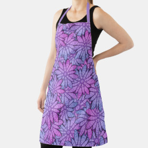 Tablier Floral violet unique