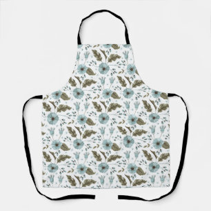 Tablier Flore bleue et verte
