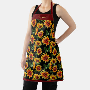 Tablier Flore d'automne personnalisée du tournesol de Bou