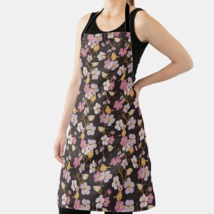 Tablier Flore et oiseaux de traînée à Whimsical - Noir/Gri