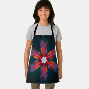 Tablier Flore Mandala Flowers Orange Red Blue Abstract