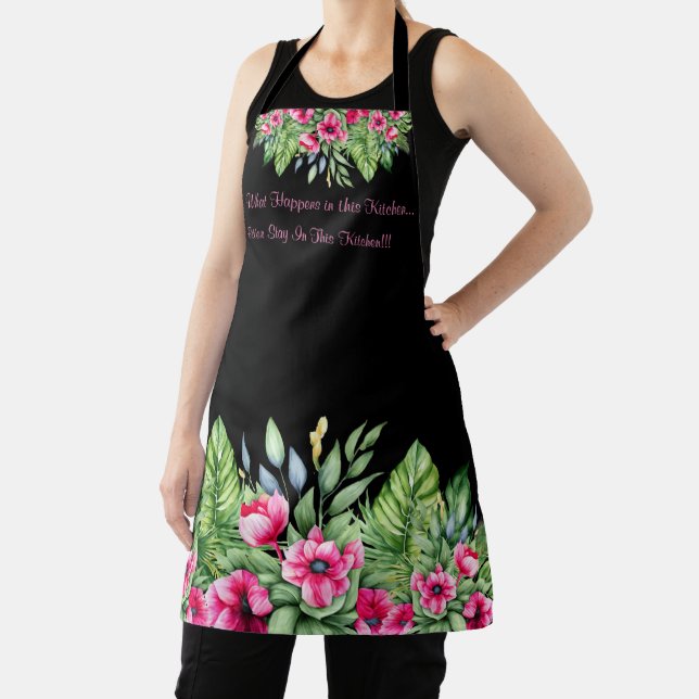 Tablier Flore tropicale mignonne avec citation sarcastique (Insitu)