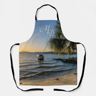 Tablier Floride Arbre de palmiers incliné Sunset Apron