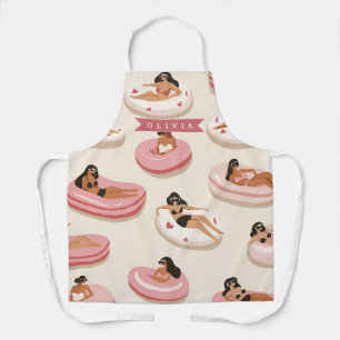 Tablier Flotteur de piscine rose mignon personnalisé Esthé