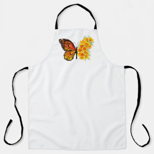 Tablier Flower Butterfly with Yellow California Poppy