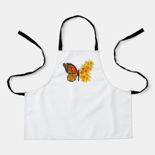 Tablier Flower Butterfly with Yellow California Poppy