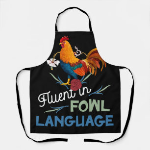 Tablier Fluide En Fowl Langue Amusante Nouveauté Crazy Chi
