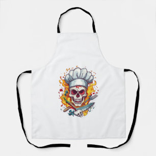 Tablier Folie de Chef Crâne - Cuisine Drôle de Squelette