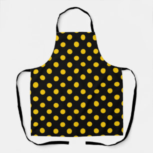 Tablier Fond noir pois jaunes