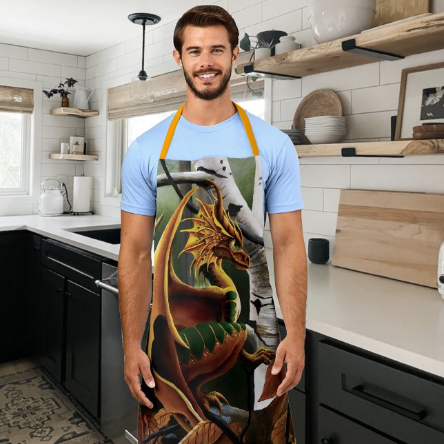 Tablier Forêt d'Automne Dragon Ambre Bouleau Fantastique (Créateur téléchargé)
