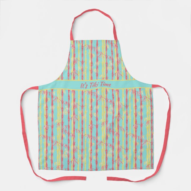 Tablier Forêt de Bambou milieu du siècle moderne Aqua (Recto)