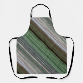 Tablier Forêt de pins marron et vert rayé