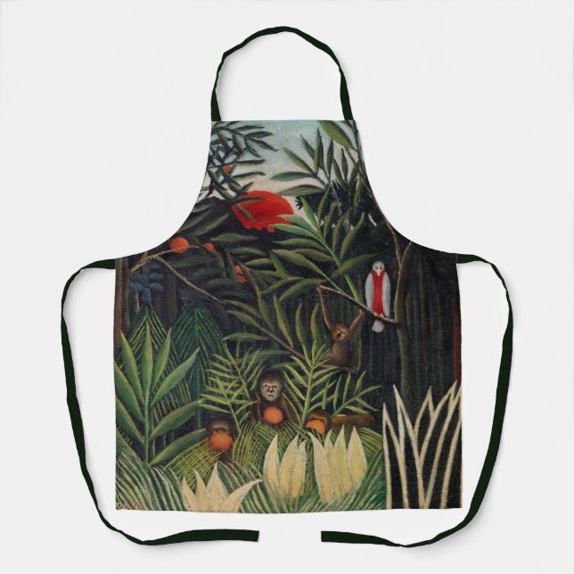 Tablier Forêt tropicale avec singes par Henri Rousseau (Recto)